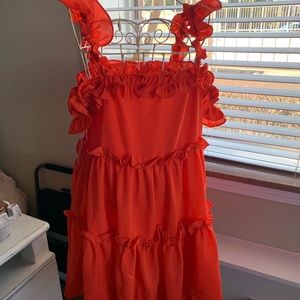 Orange ruffle dress